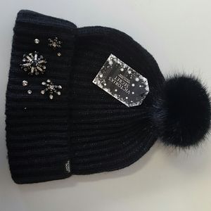 Black Sparkle Pom Pom Beanie